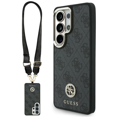 MagSafe Case for Samsung Galaxy S26 Ultra S948, GUESS, 4G Big Rhinestone Triangle Strap, Black
