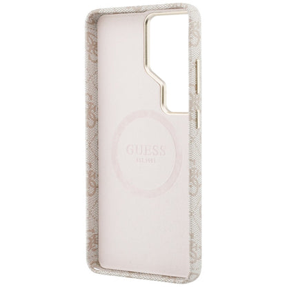 MagSafe Hülle für Samsung Galaxy S26 Ultra S948, Guess, 4G Script Logo, Rosa