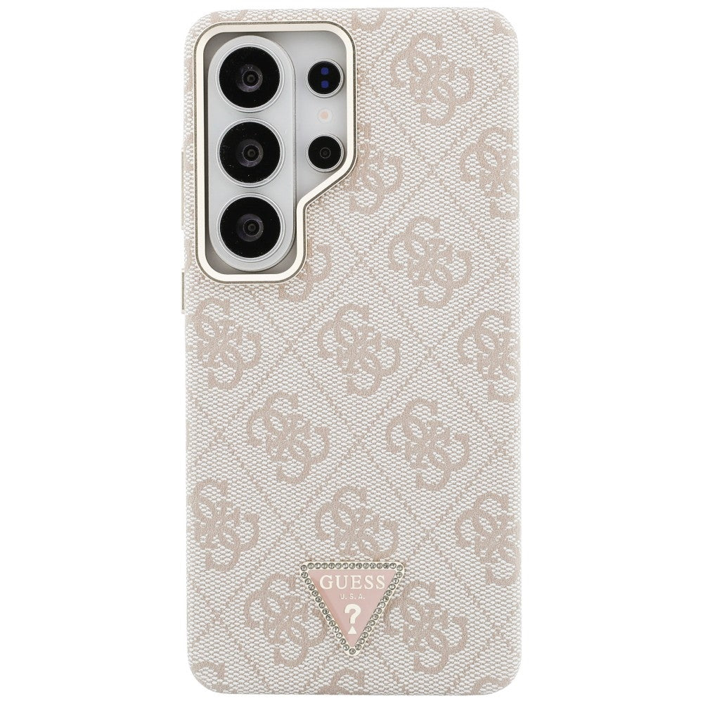 MagSafe Hülle für Samsung Galaxy S26 Ultra S948, Guess, 4G Triangle Logo, Rosa