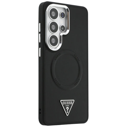 MagSafe Case for Samsung Galaxy S26 Ultra S948, Guess, Embossed Ring Triangle Logo, Black