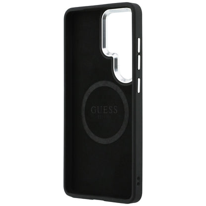 MagSafe Hülle für Samsung Galaxy S26 Ultra S948, Guess, geprägtes Ringdreieck-Logo, Schwarz