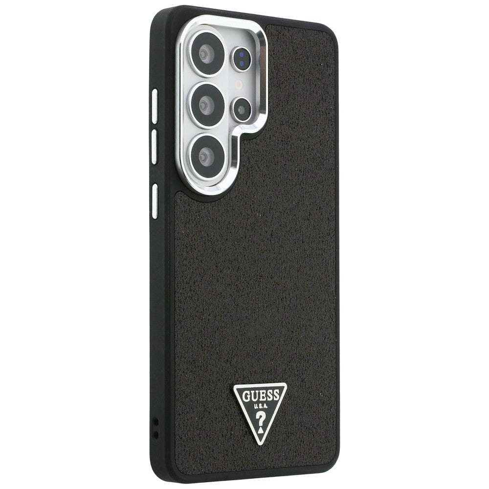 MagSafe Hülle für Samsung Galaxy S26 Ultra S948, Guess, Fixed Glitter Triangle Logo, Schwarz
