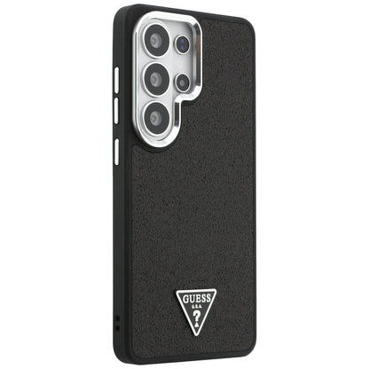 MagSafe Hülle für Samsung Galaxy S26 Ultra S948, Guess, Fixed Glitter Triangle Logo, Schwarz