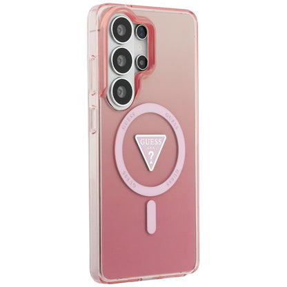 MagSafe Hülle für Samsung Galaxy S26 Ultra S948, Guess, IML Gradient Triangle Logo, Rosa