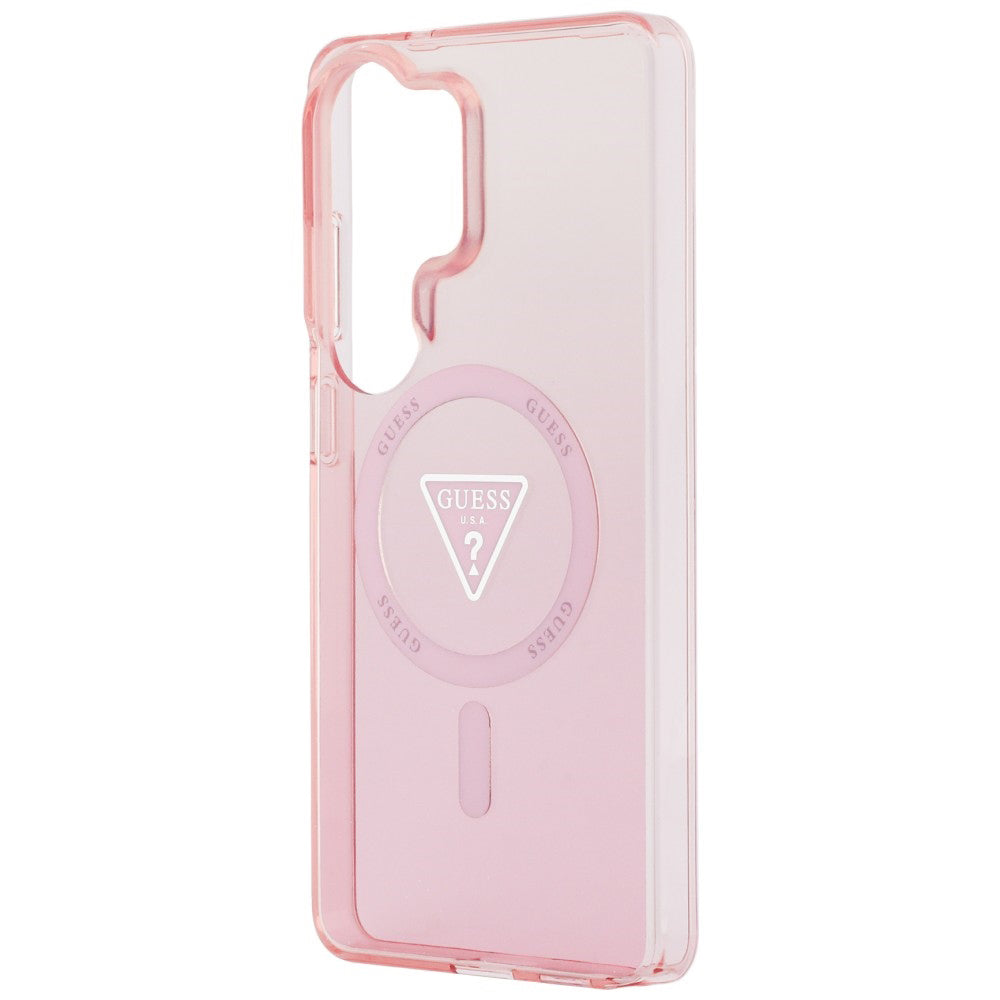 MagSafe Hülle für Samsung Galaxy S26 Ultra S948, Guess, IML Gradient Triangle Logo, Rosa