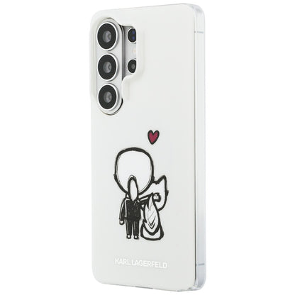 MagSafe Case for Samsung Galaxy S26 Ultra S948, Karl Lagerfeld, IML Karl & Choupette Back Logo, White