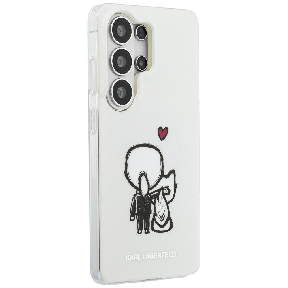 MagSafe Case for Samsung Galaxy S26 Ultra S948, Karl Lagerfeld, IML Karl & Choupette Back Logo, White