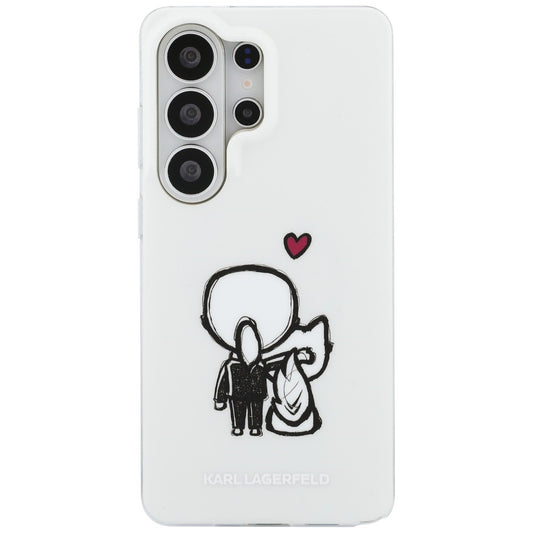 MagSafe-Hülle für Samsung Galaxy S26 Ultra S948, Karl Lagerfeld, IML Karl & Choupette Back Logo, Weiß