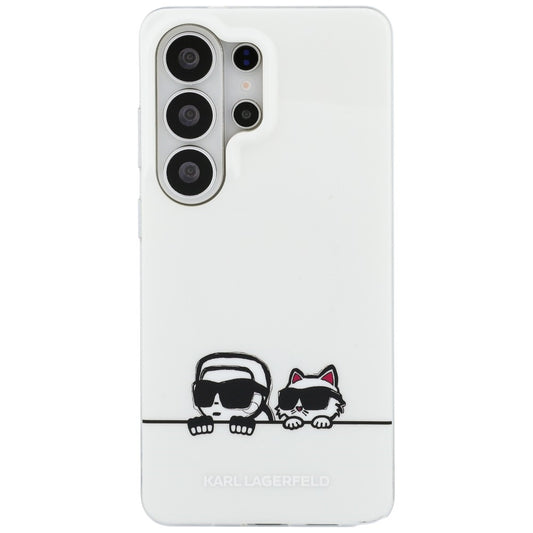 MagSafe Hülle für Samsung Galaxy S26 Ultra S948, Karl Lagerfeld, IML Karl & Choupette Peekaboo Logo, Weiß