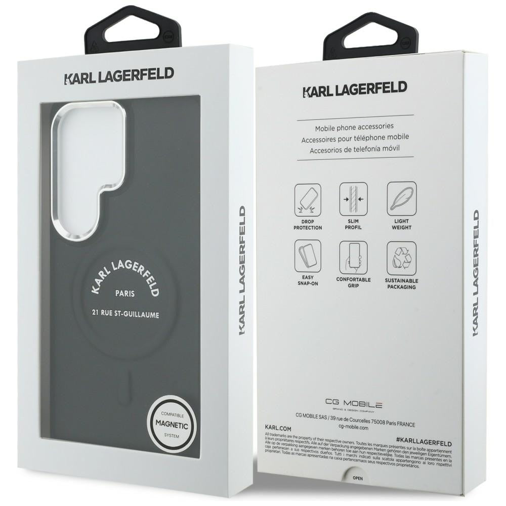 MagSafe Hülle für Samsung Galaxy S26 Ultra S948, Karl Lagerfeld, Karl RSG Logo, Schwarz