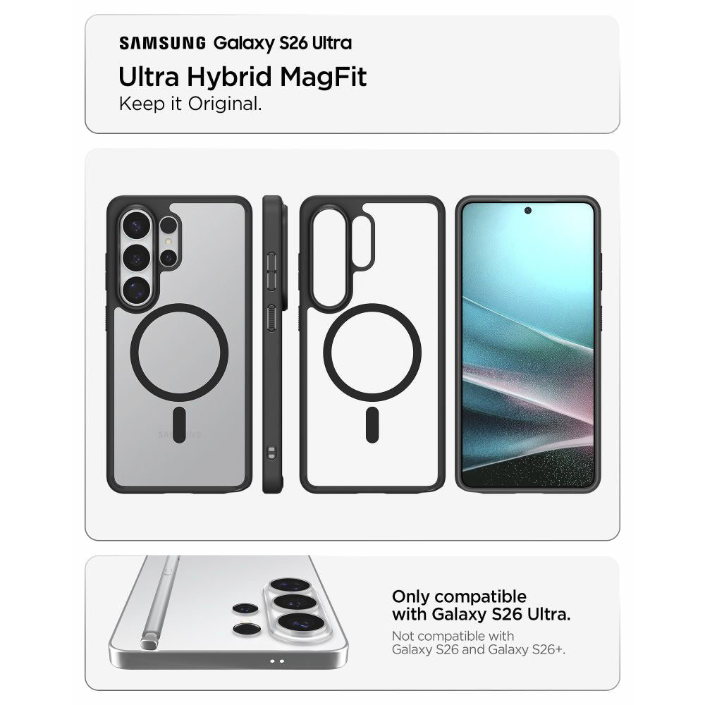 MagSafe Case for Samsung Galaxy S26 Ultra S948, Spigen, Ultra Hybrid, Matte Black ACS10680