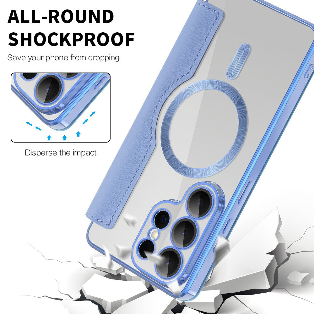 MagSafe Hülle für Samsung Galaxy S26 Ultra, Techsuit, SmartMag Book, Blau