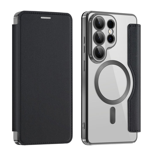 MagSafe Hülle für Samsung Galaxy S26 Ultra, Techsuit, SmartMag Book, Schwarz