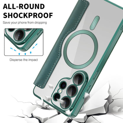 MagSafe Hülle für Samsung Galaxy S26 Ultra, Techsuit, SmartMag Book, Grün