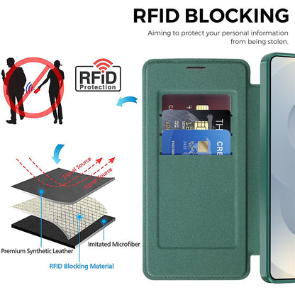 MagSafe Hülle für Samsung Galaxy S26 Ultra, Techsuit, SmartMag Book, Grün