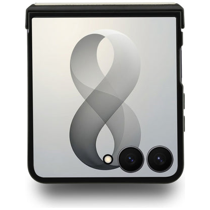 MagSafe Case for Samsung Galaxy Z Flip8 F776, Guess, Ring Stand Grained Classic Logo, Beige