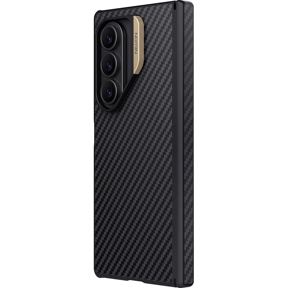 MagSafe-Hülle für Samsung Galaxy Z Fold7 F966, Nillkin, Synthetic Fiber Pro, Schwarz Gold