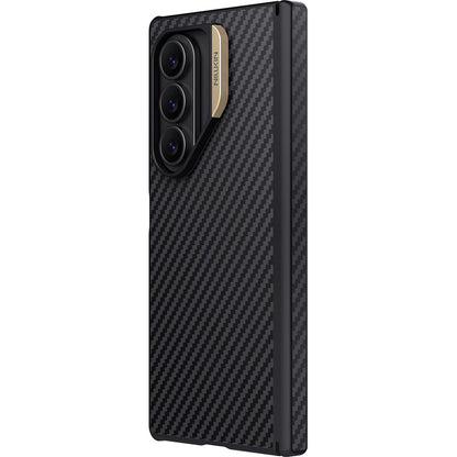 MagSafe-Hülle für Samsung Galaxy Z Fold7 F966, Nillkin, Synthetic Fiber Pro, Schwarz Gold