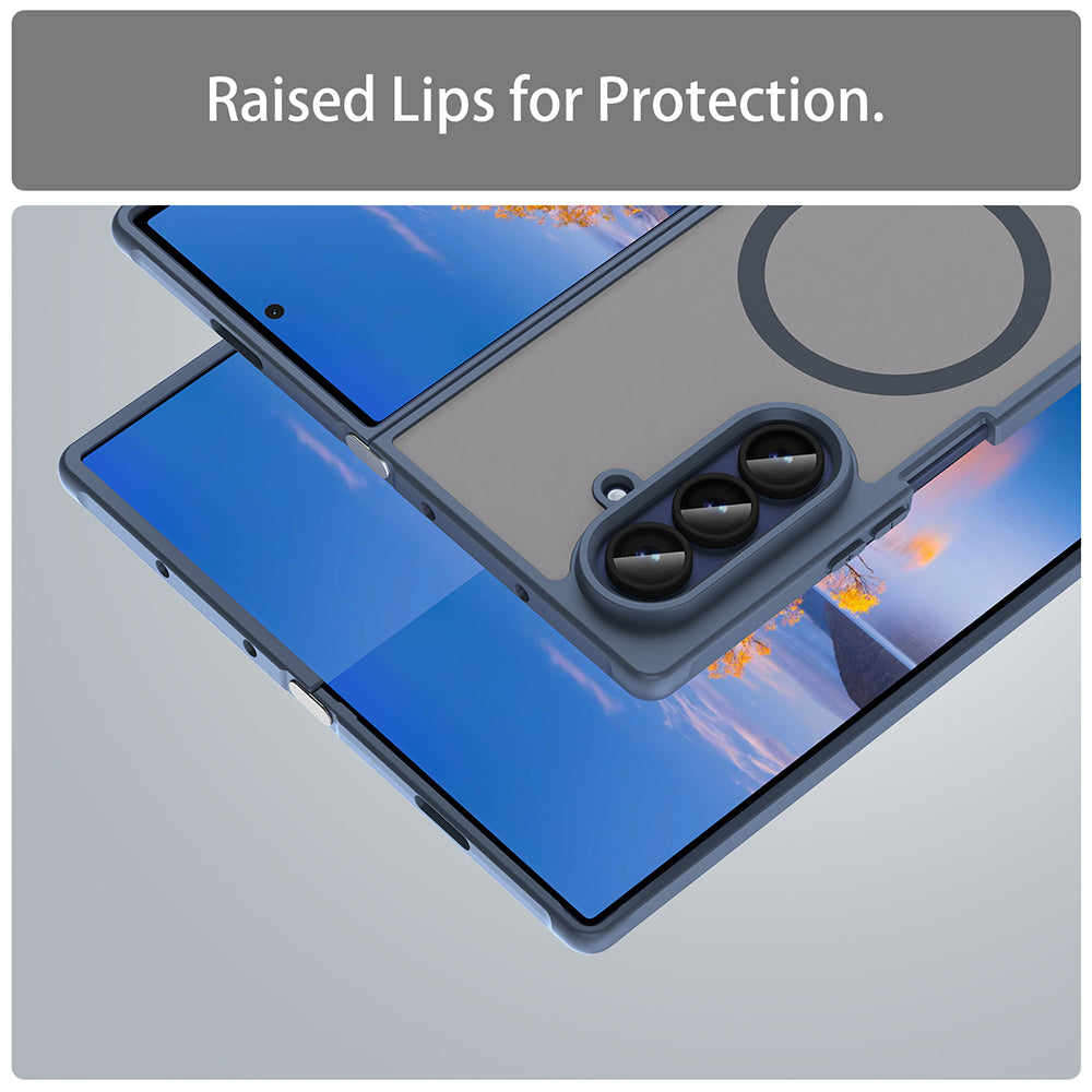 MagSafe Case for Samsung Galaxy Z Fold7 F966, Techsuit, HaloFrost II, Navy Blue