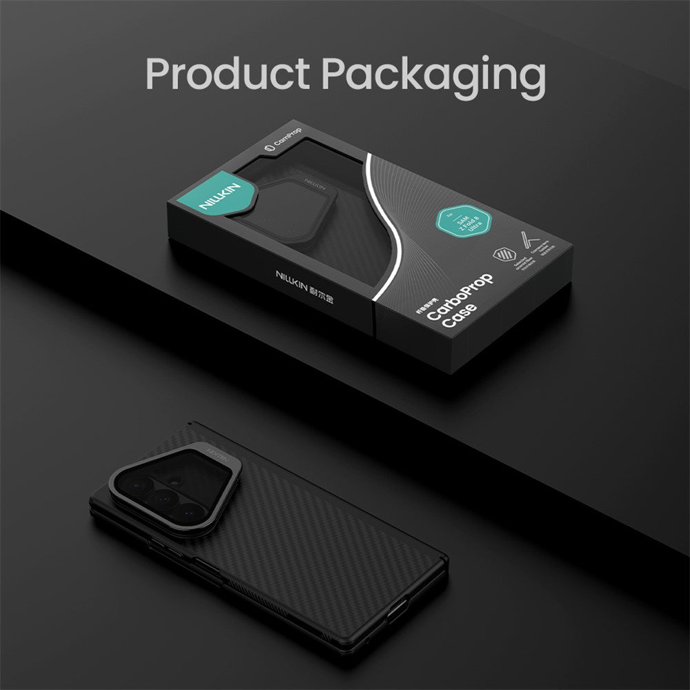 MagSafe-Hülle für Samsung Galaxy Z Fold8 Ultra F976, Nillkin, CarboProp mit transparentem schwarzem Objektivschutz, Schwarz