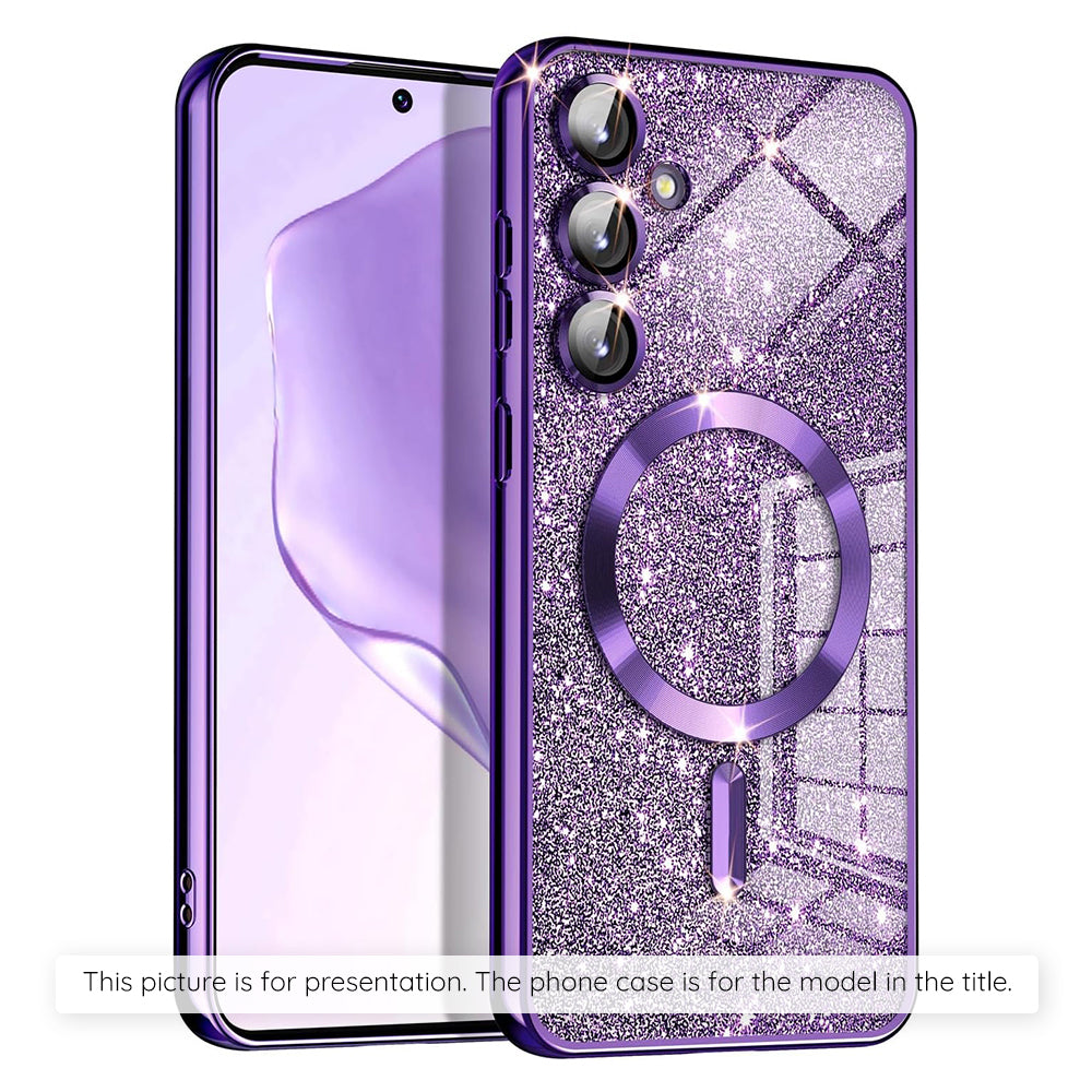 MagSafe-Hülle für Xiaomi 17T Pro, Techsuit, Luxury Glitter, Dunkellila