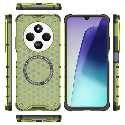 MagSafe Case for Xiaomi Poco C75 / Redmi 14C, Techsuit, HoneyComb Shield, Green