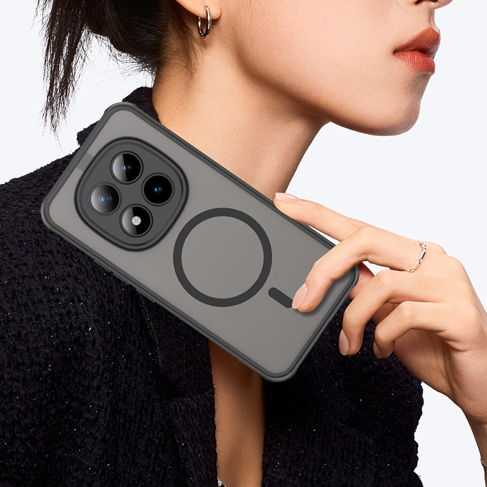 MagSafe Hülle für Xiaomi Poco M8 Pro / Redmi Note 15 Pro+ 5G, Techsuit, HaloFrost II, Schwarz