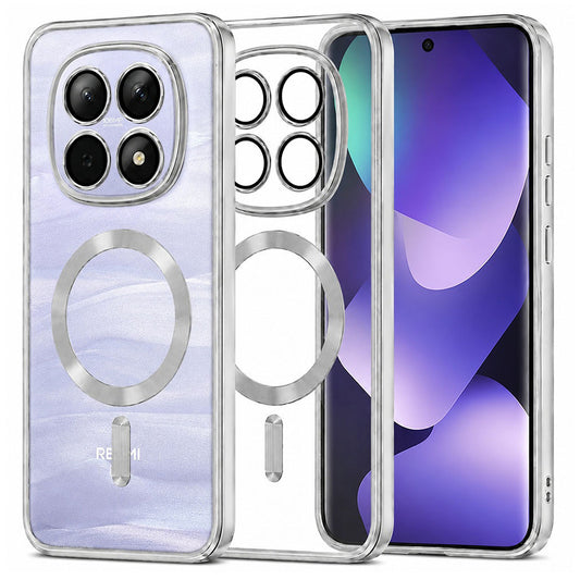 MagSafe-Hülle für Xiaomi Poco M8 / Redmi Note 15 5G / Note 15 4G, Techsuit, Luxury Crystal, Silber
