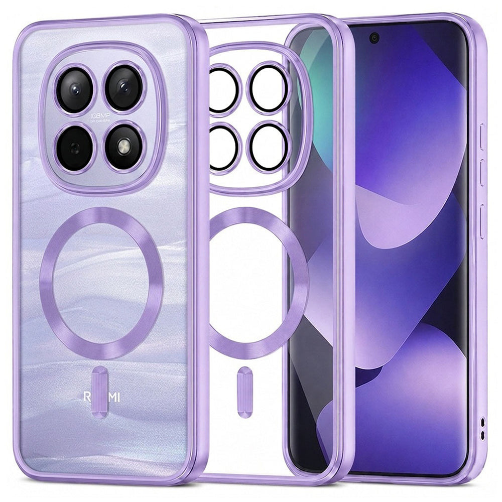MagSafe-Hülle für Xiaomi Poco M8 / Redmi Note 15 5G / Note 15 4G, Techsuit, Luxury Crystal, Hellviolett