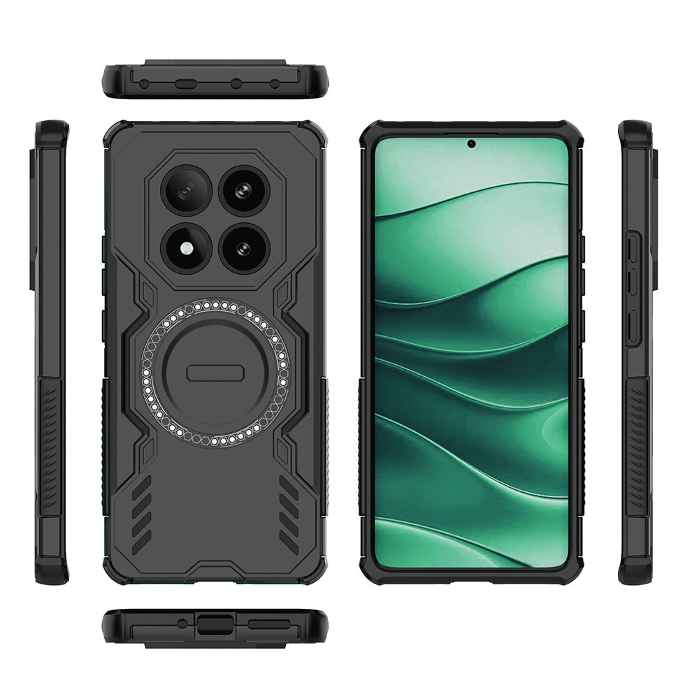 MagSafe-Hülle für Xiaomi Poco X7 / Redmi Note 14 Pro 5G, Techsuit, ArmorMag, Schwarz
