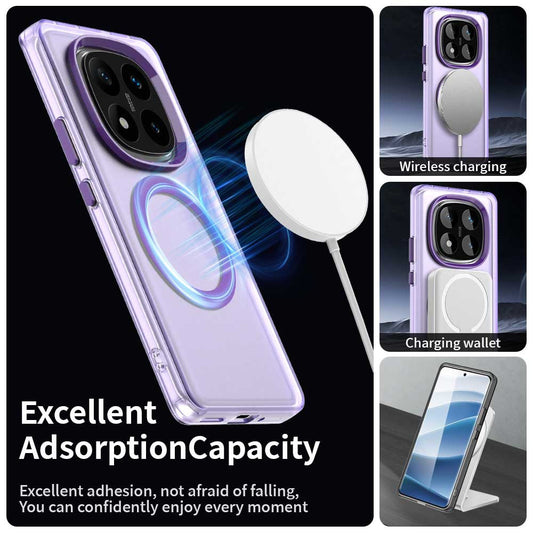 MagSafe-Hülle für Xiaomi Poco X7 / Redmi Note 14 Pro 5G, Techsuit, CandyCase, Lila