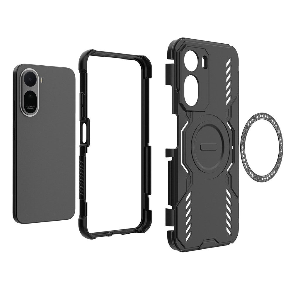 MagSafe-Hülle für Xiaomi Redmi A7 Pro 4G, Techsuit, ArmorMag, Schwarz