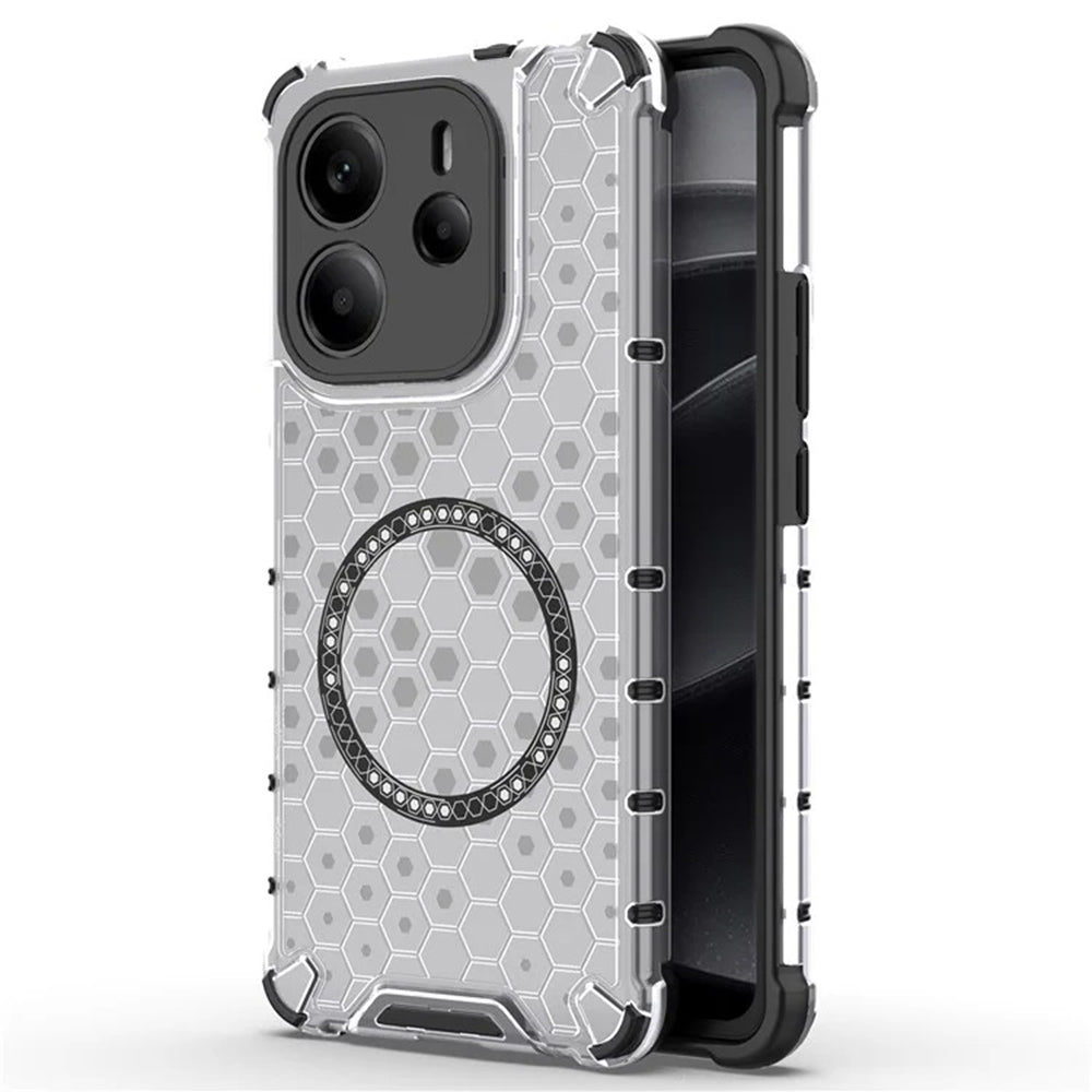 MagSafe-Hülle für Xiaomi Redmi Note 14 4G (Regional), Techsuit, HoneyComb Shield, Weiß