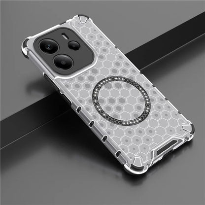 MagSafe-Hülle für Xiaomi Redmi Note 14 4G (Regional), Techsuit, HoneyComb Shield, Weiß