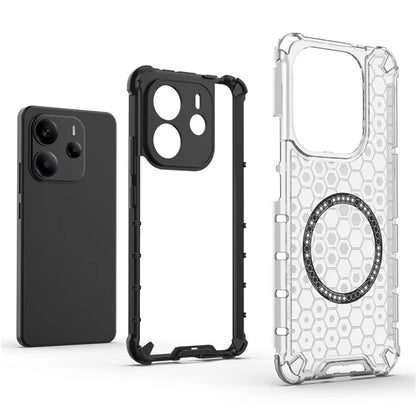 MagSafe-Hülle für Xiaomi Redmi Note 14 4G (Regional), Techsuit, HoneyComb Shield, Schwarz