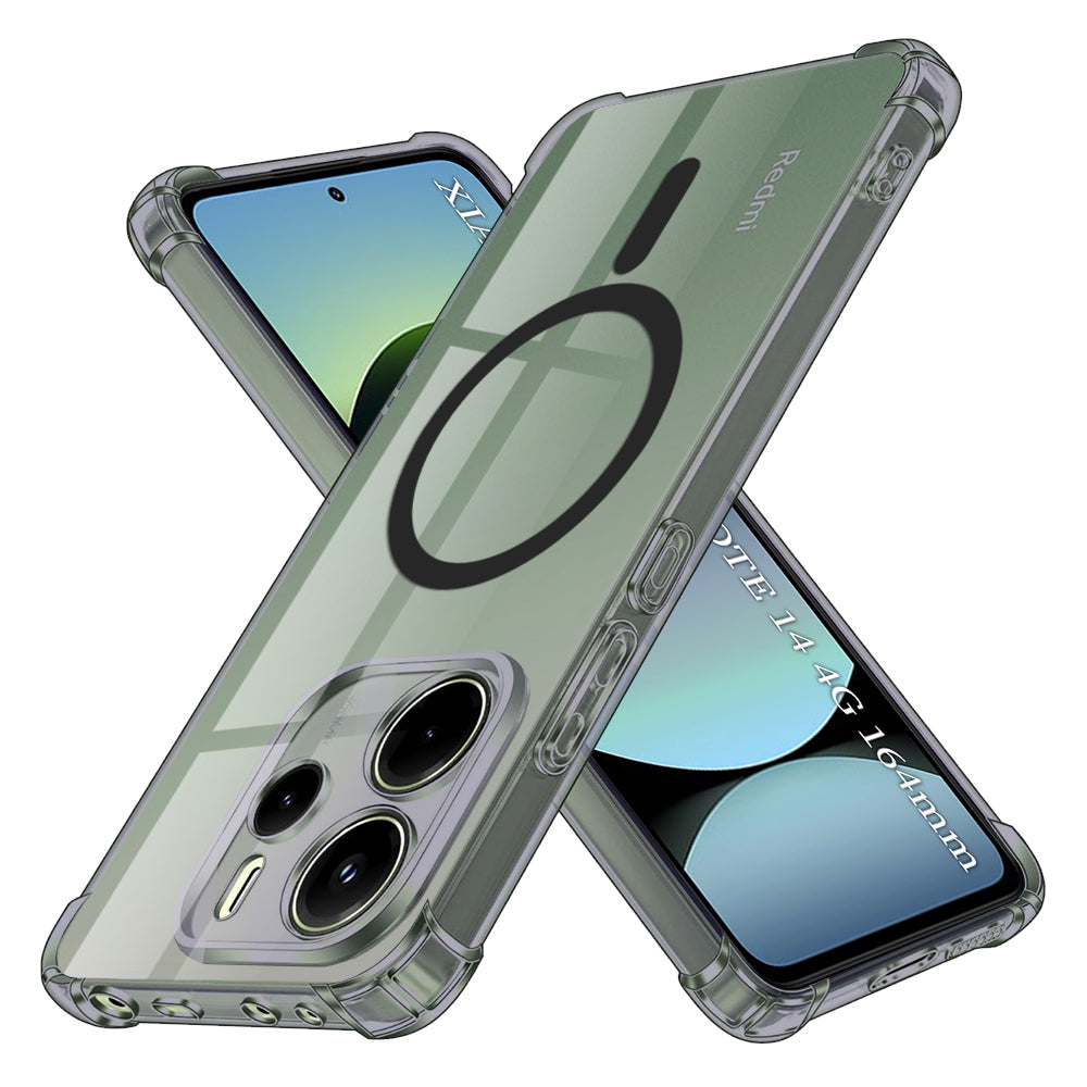 MagSafe-Hülle für Xiaomi Redmi Note 14 4G (Regional), Techsuit, stoßfest klar, rauchfarben