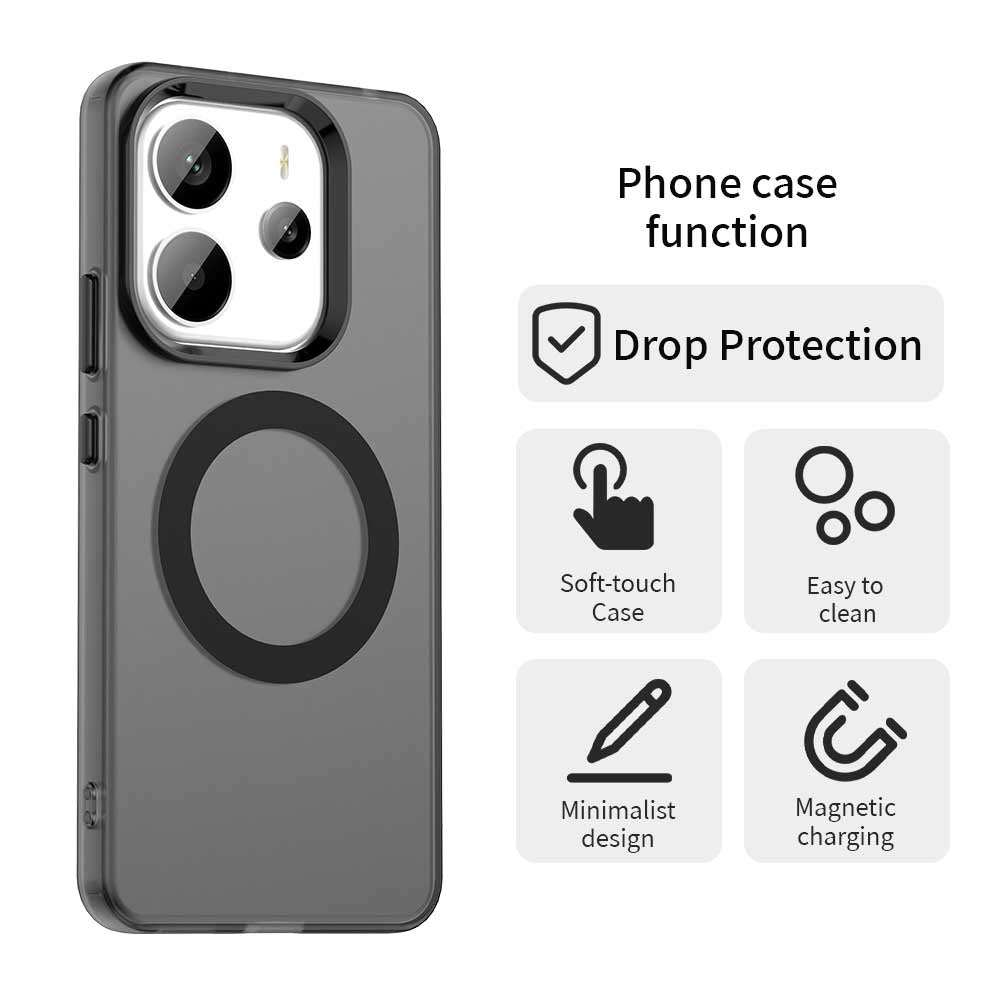 MagSafe-Hülle für Xiaomi Redmi Note 14 5G, Techsuit, CandyCase, Schwarz