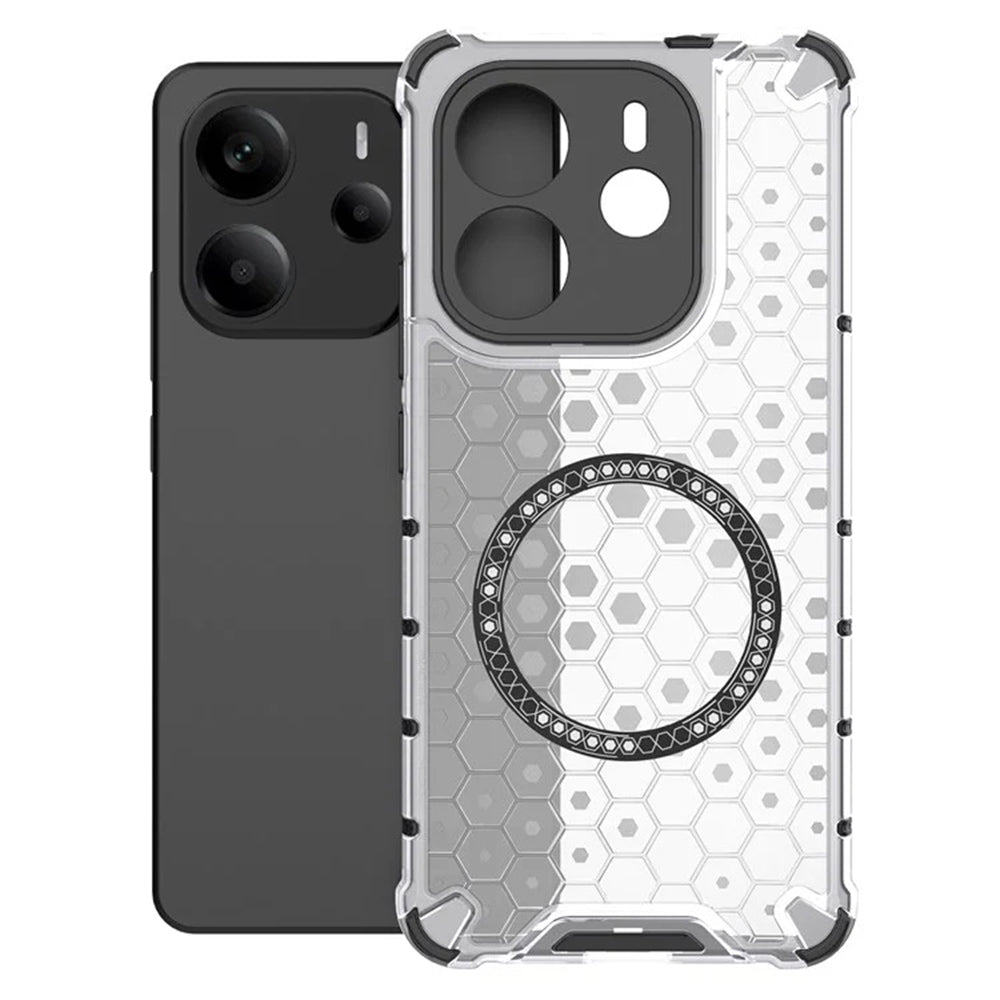 MagSafe Case for Xiaomi Redmi Note 14 5G, Techsuit, HoneyComb Shield, White