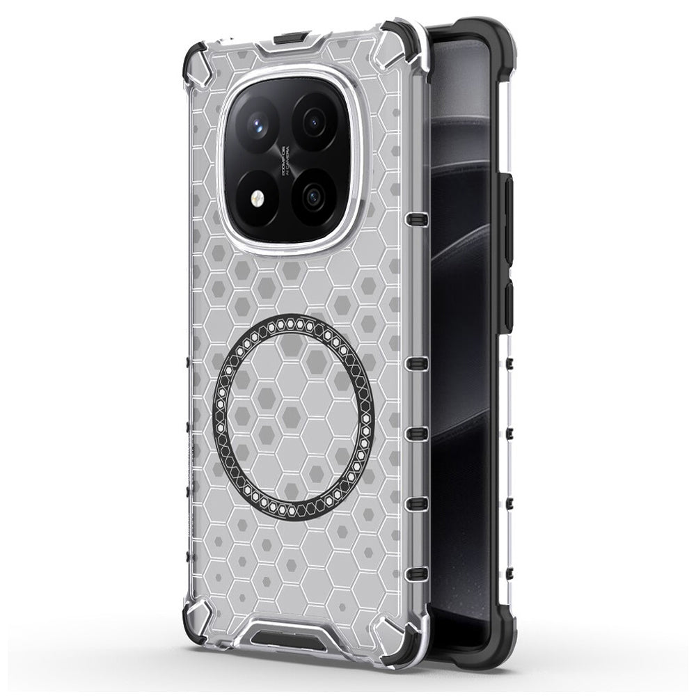 MagSafe-Hülle für Xiaomi Redmi Note 14 Pro+ 5G, Techsuit, HoneyComb Shield, Weiß