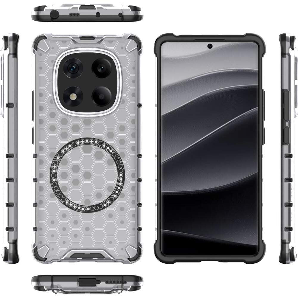 MagSafe-Hülle für Xiaomi Redmi Note 14 Pro+ 5G, Techsuit, HoneyComb Shield, Weiß