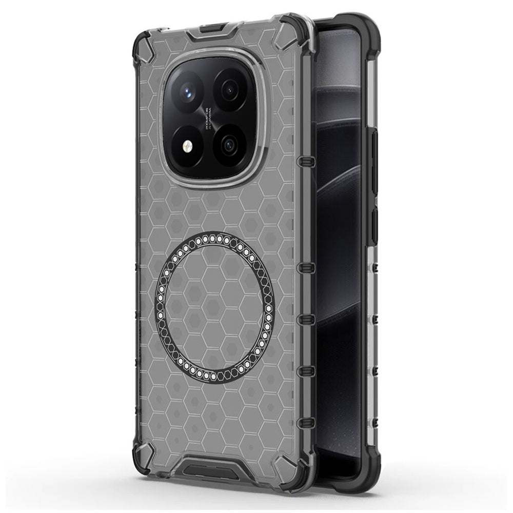 MagSafe-Hülle für Xiaomi Redmi Note 14 Pro+ 5G, Techsuit, HoneyComb Shield, Schwarz