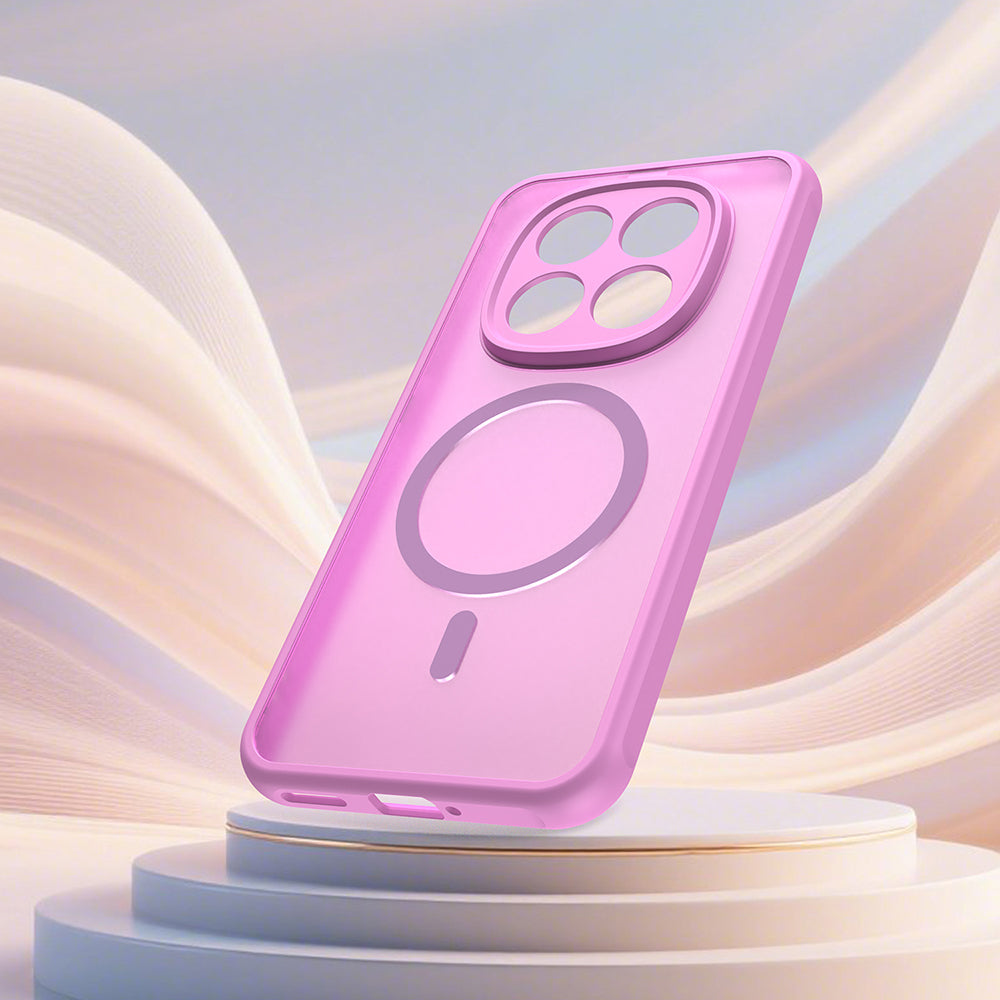 MagSafe Hülle für Xiaomi Redmi Note 15 Pro 5G, Techsuit, HaloFrost II, Rosa