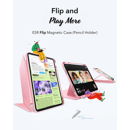 Hülle für Apple iPad (2025) / (2022), ESR, Flip Hybrid, Rosa