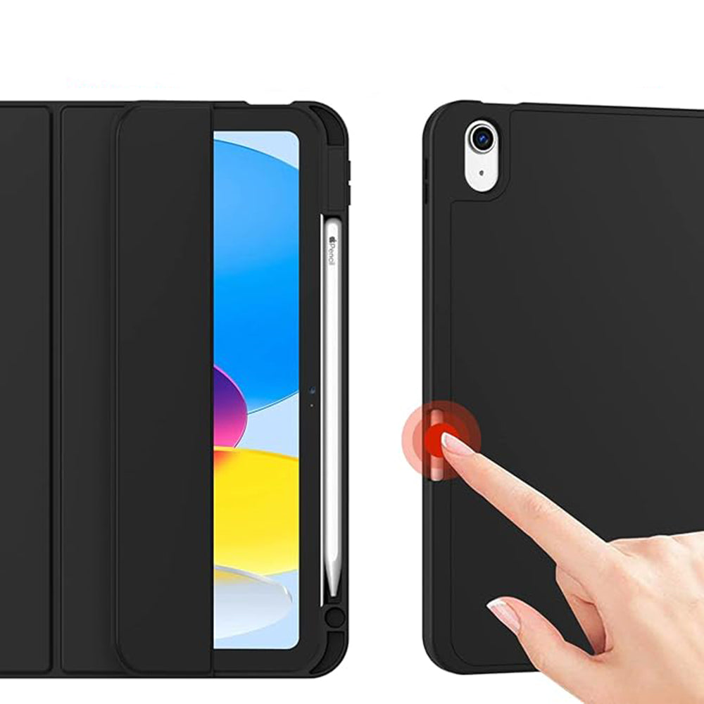 Hülle für Apple iPad (2025) / (2022), Techsuit, Flex Trifold, Schwarz