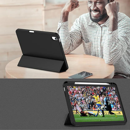 Hülle für Apple iPad (2025) / (2022), Techsuit, Flex Trifold, Schwarz