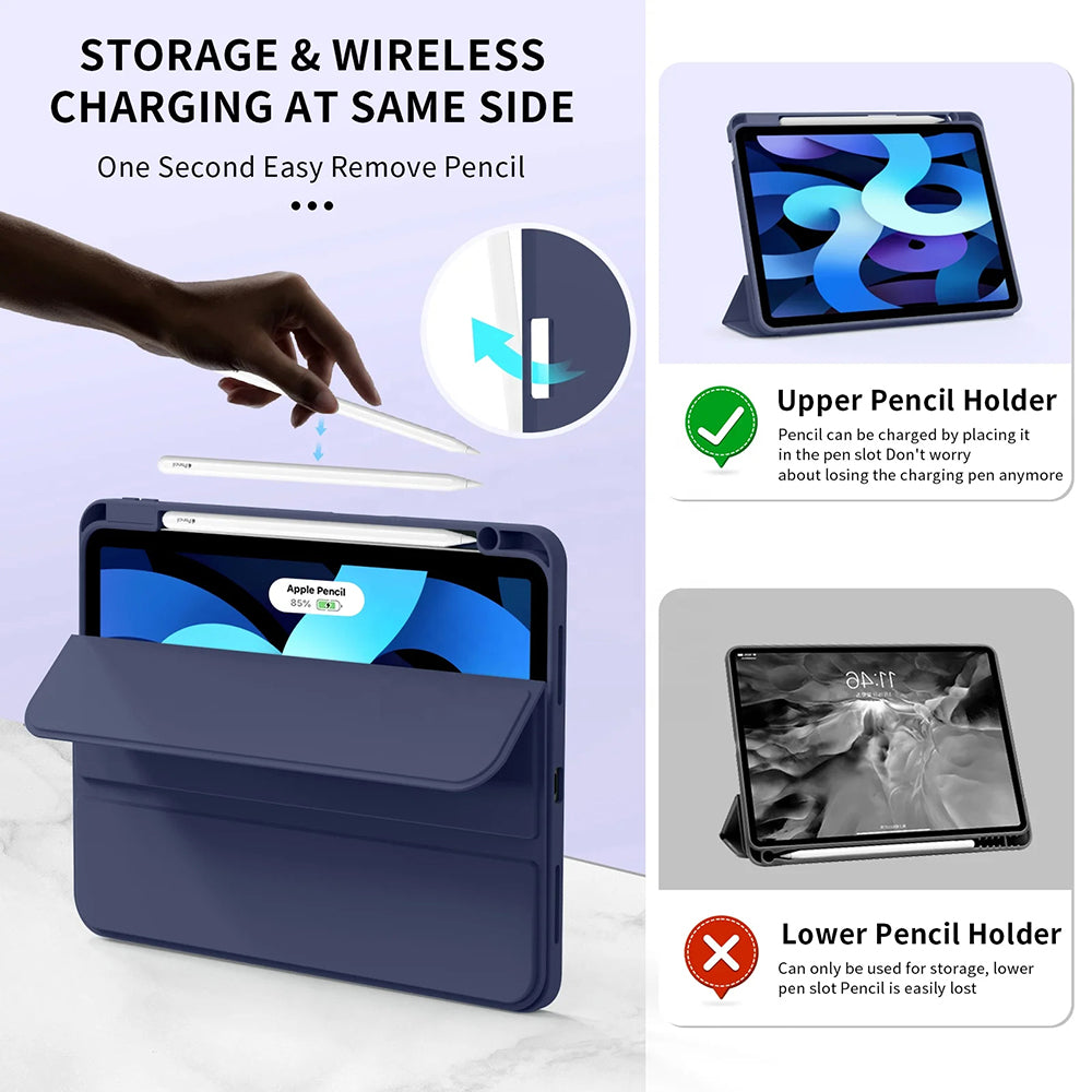 Case for Apple iPad Air 11 (2026) / iPad Air 11 (2025) / Air 11 (2024), Techsuit, Flex Trifold, Navy Blue