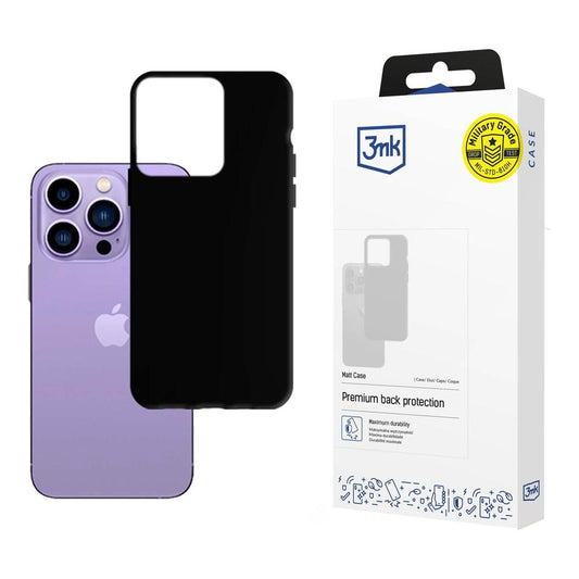 3MK Matt Hülle für Apple iPhone 14 Pro Max | Schwarz Matt | TPU