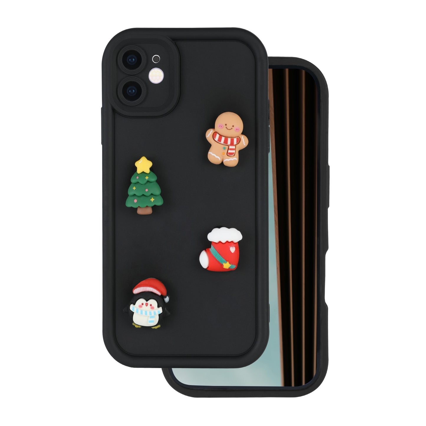 Hülle für Apple iPhone 15 Pro, OEM, Ultra Trendy 3D Weihnachten, Schwarz