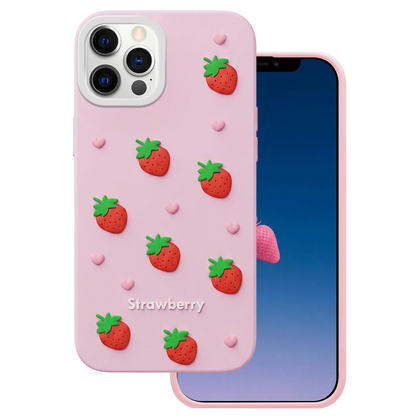 Case for Apple iPhone 15 Pro / 14 Pro, OEM, Strawberry, Pink