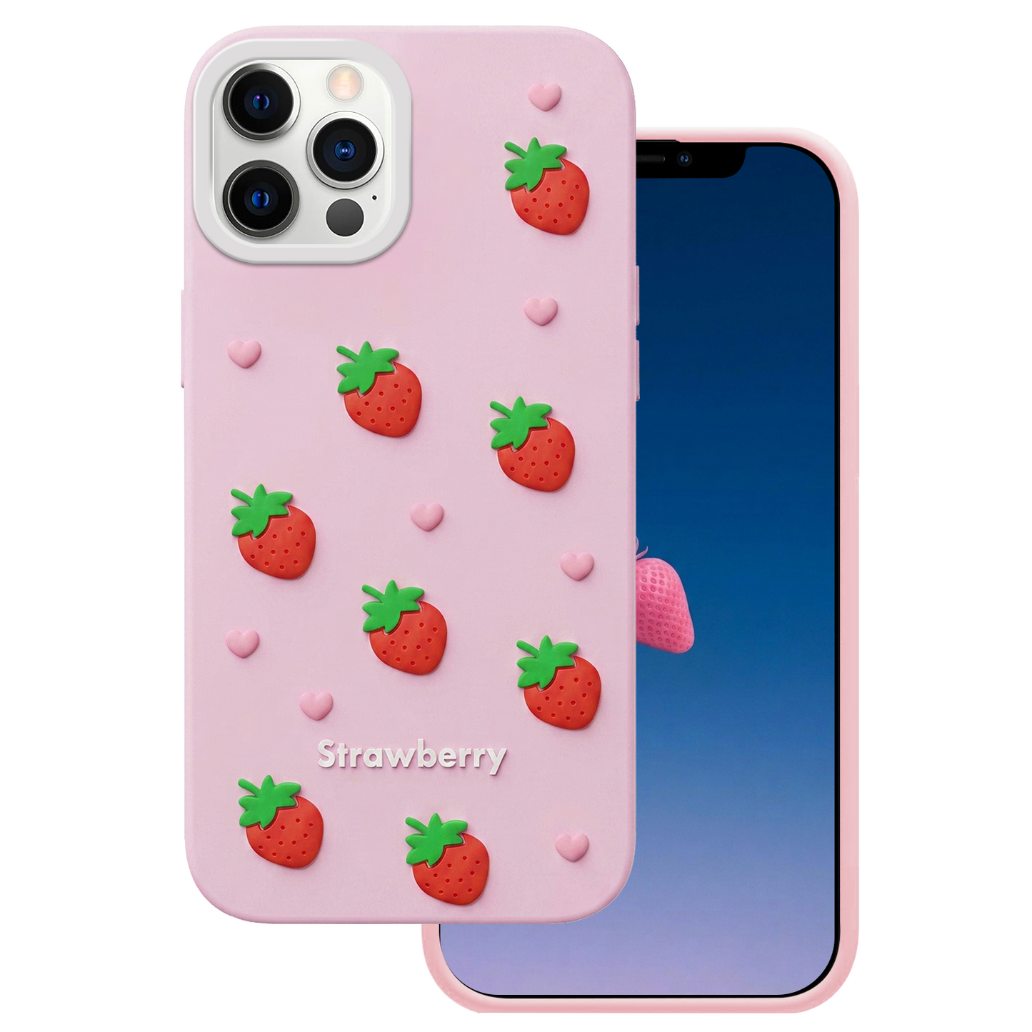 Hülle für Apple iPhone 16 Pro Max, OEM, Erdbeere, Rosa